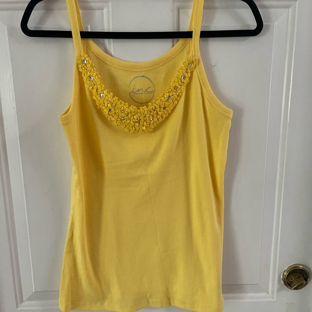 INC International Concepts Yellow Embellished Camisole XL